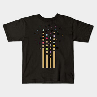 Urban Celebration Abstract Expression with Skyscrapers buildings Transforming into a Colorful Bursting Crackers Kids T-Shirt